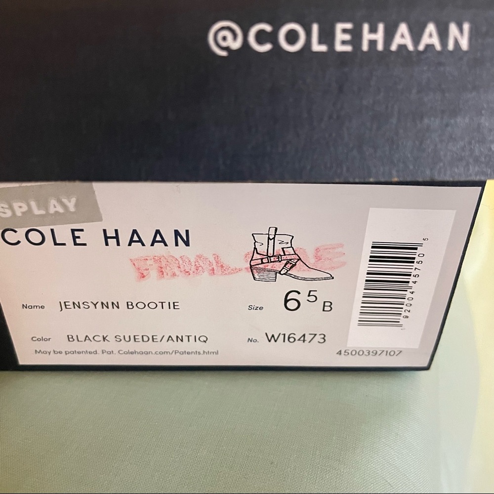 SOLD Cole Haan Jensynn Bootie Black Suede Size 6.5 - Picture 4 of 4